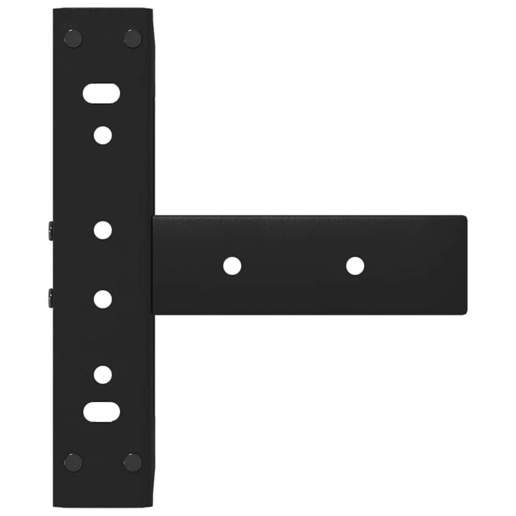 Nogi stolika kawowego w kształcie litery T ze stali malowanej proszkowo, czarne, 30 x 25 x (30-31) cm, 2 sztuki z regulowanymi nóżkami poziomującymi, stabilna podstawa meblowa, łatwy montaż
