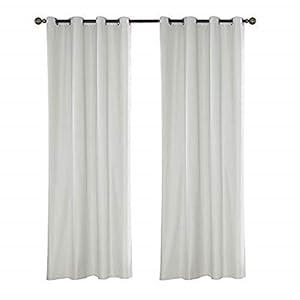 ele ELEOPTION Buitengordijn Waterdicht Outdoor Gordijn met Grommet voor Voorveranda, Pergola, Cabana, Overdekte Patio, Gazebo, Dock en Beach Home (4 stuks 137 x 275cm, Wit)