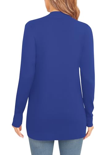 Image of EXCHIC Women's Long Sleeve Lightweight Knit Sweater Cardigan Curved Hem Open Front Cardigans with Pockets
