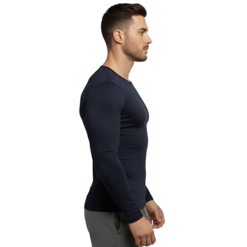 Image of Unbeatable Men's Full Sleeve Plain Athletic Fit Multi Sports Compression T-Shirt for Cycling and Gym