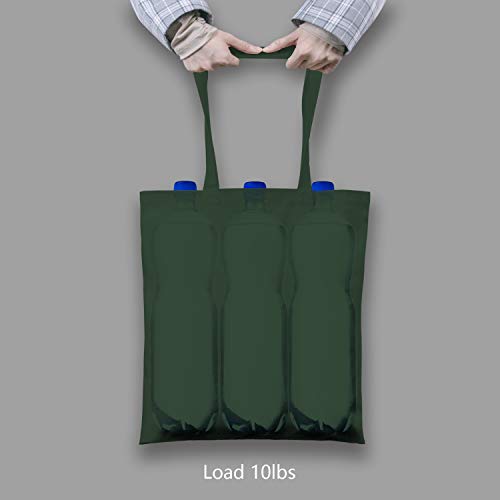 Image of TOPDesign 6-Pack Economical 16 inchx15 inch Green Black Cotton Tote Bag, Lightweight Medium Reusable Grocery Shopping Cloth Bags, Suitable for DIY, Advertising, Promotion, Gift, Activity
