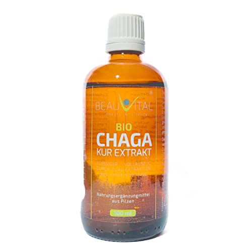 Extrait de champignon de Chaga bio liquide | Extrait complet Inonotus obliquus de poudre de chaga par double extraction dans la glycérine, 100 ml Cover