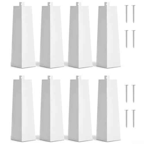 Cubiertas de esquina de aluminio de 8 pulgadas en blanco con clavos para jardín paquete de 8 2