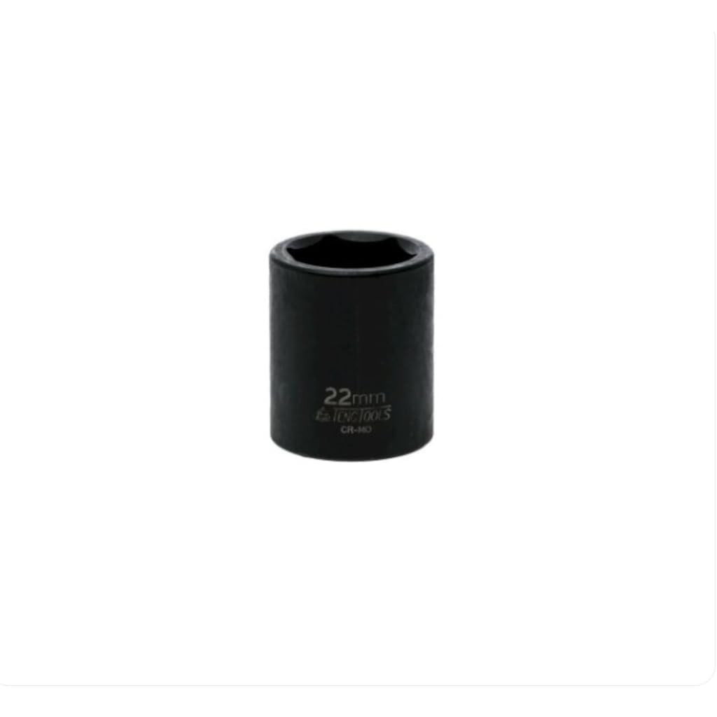 Teng Tools 22MM 1/2 Inch Drive ANSI 6 Point Metric Shallow Chrome Molybdenum Impact Socket | Mechanic Tool | Hand Tool - 920522AN