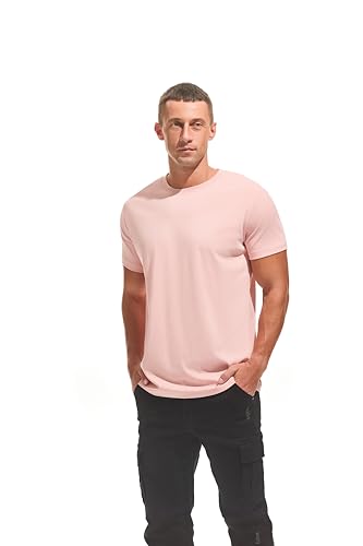 Men's Heavyweight T-Shirts 220GSM,Cotton t Shirt Plain Crew Neck Short Sleeve Tees for Gym Workout & Casual Wear2