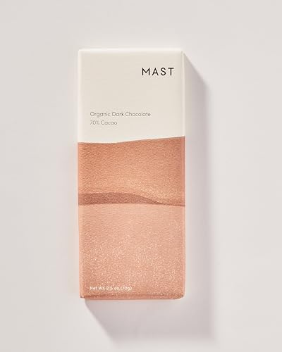 Mast Chocolate Bars | 6 pack | Organic, Kosher | Classic 2.5oz each (6 Bars, Organic Dark Chocolate 70% Cacao)