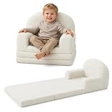 Garvee Kindersofa 2-in-1, Faltbarer Kindersessel für Kinder, Rosa