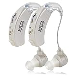 Behind the Ear Sound Amplifier - BTE Hearing Ear Amplification Device and Digital Sound Enhancer PSAD for the Hard of Hearing, Noise Reducing Feature, White