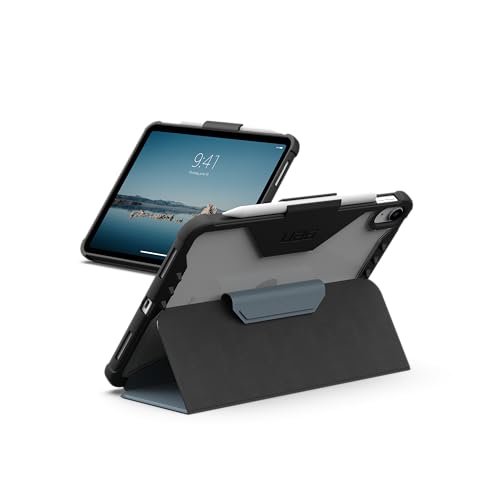 Image of URBAN ARMOR GEAR UAG Designed for iPad A16 Case 11 inch 11th Gen 2025 & 10.9 inch 10th Gen 2022 A3354 A3355 - Armor Shell Folio Cover with Adjustable Kickstand & Pencil Holder, Plyo LT Ice /Cloud Blue