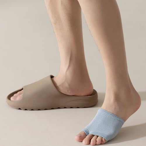 Image of DUNKOING Women Open Toe Half Socks Cotton Peep Toe Mule Sandal Sock for Clogs Flip Flop Slide Slipper Liner Sock 5-9