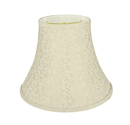 Image of Aspen Creative 30168 Transitional Bell Shape Spider Construction Lamp Shade in Beige with Vine Pattern, 12 inch wide (6 inch x 12 inch x 9-1 /2 inch)