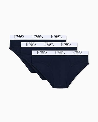 Emporio Armani Hombre 3 Pack Briefs, Blue/White, L