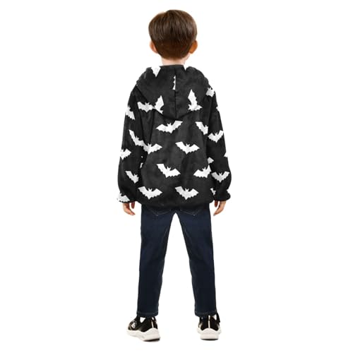 CHIFIGNO White Bat Black Toddler Boys Zip up Hoodie Light Warm Fleece Outerwear Jackets 3T4