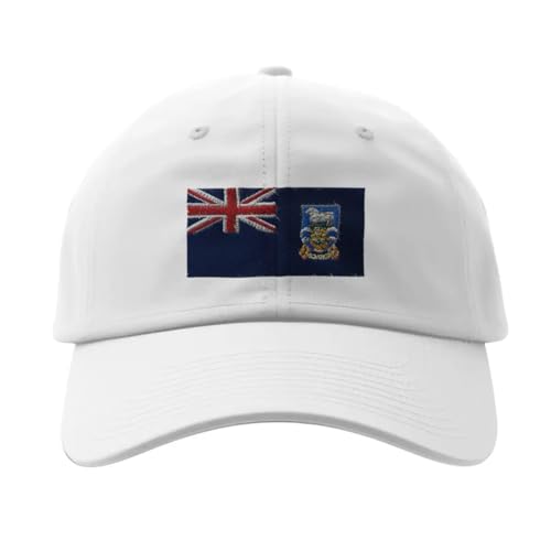 Casquette Drapeau des îles Malouines Blanc en Coton Premium avec Broderie Finition Luxe