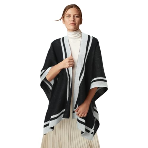 STARWHISPER Women's Shawl Wrap Poncho Cape Cardigan Reversible Open Front Design Shawl Wrap Scarf for Spring Fall Winter