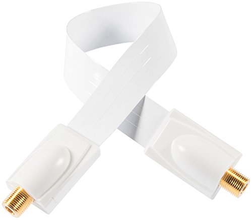 Poppstar - 1x 52 cm Cable pasaventanas Sat, contactos Dorados, Muy Poco Profundo (0,2 cm), Color Blanco