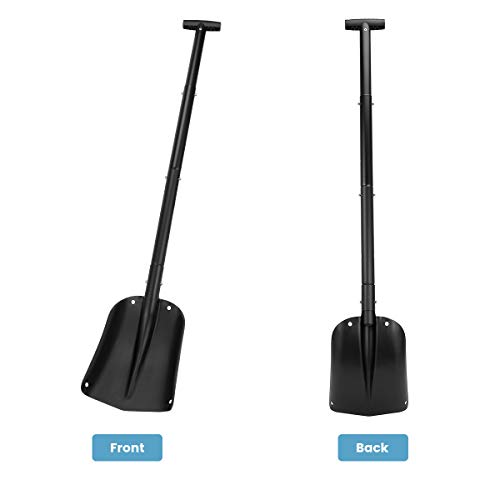 HAUSPROFI Snow Shovel, Tactical Shovel Collapsible Design Aluminium Alloy, Hand Shovel for Car, Snow, Gardenn and Camping, Black, Detachable Five-Piece Construction - Thumbnail 3