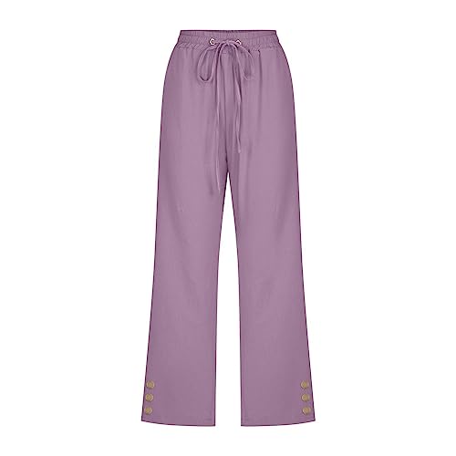 Pantacourt d'été 3/4 pour femme fluide à taille élastique - 4