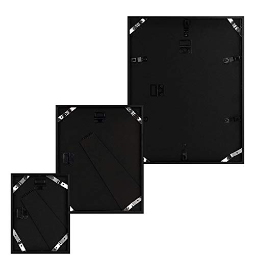 Golden State Art, Bilderrahmen für 1 Fotos à 28 x 35 cm, 2 x 25 cm und 4 Bilder à 12,7 x 17,8 cm Aluminium-Fotorahmen für Wand oder Tisch, Schwarz – Bild 8