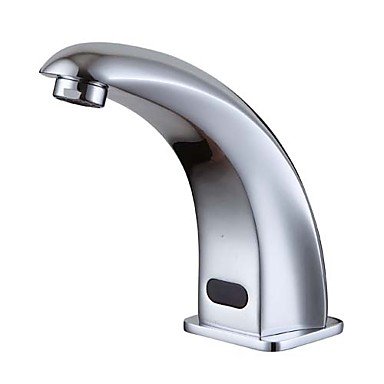 RENJZ Contemporary Centerset Touch/Touchless with Ceramic Valve One Hole Hands free One Hole for Chrome , Bathroom Sink Faucet