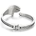 Klapgo Industrial Style Stainless Steel Wrench Bangle Bracelet Open Cuff Design Silver Mechanic Tool Themed Jewelry for Men, Punk Biker Fashion