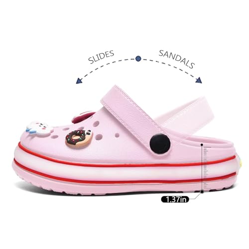 Image of XPKWS Toddler Kids Clogs Boys Girls LED Garden Shoes Light up Sandals Slip on Quick Dry Beach Slippers