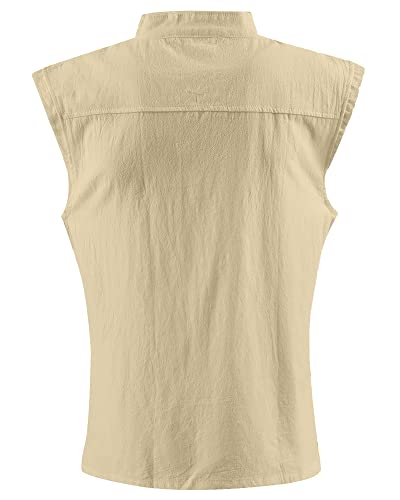 Camisa de lino con cuello en V para hombre camiseta medieval LVCBL 2