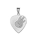 Solid 10k White Gold Musician Electric Guitar Pick Pendant