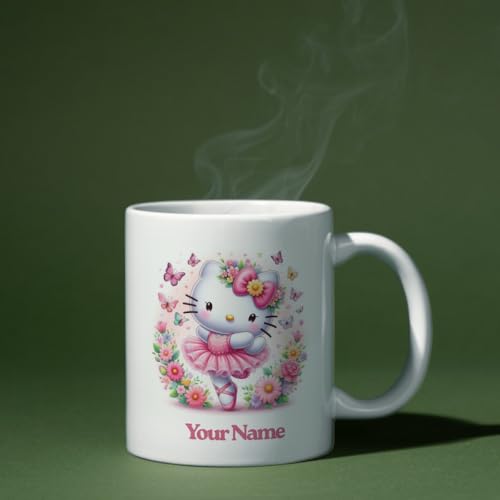 Image of Hello Kitty Personalised Name Printed Coffee Mug 325ml | Stylish Ceramic Cup | Ideal Gift for Girls, Sister, Daughter, Friend | Birthday, Rakhi, Anniversary, Valentine's Day