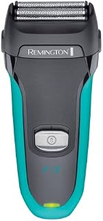 Remington golarka męska elektryczna, foliowa, ruchome folie, wysuwany trymer precyzyjny, do 40 min. bezprzewodowej pracy, czas ład. 4h, golenie na sucho, czarna/błękitna, Style Series F3 F3000
