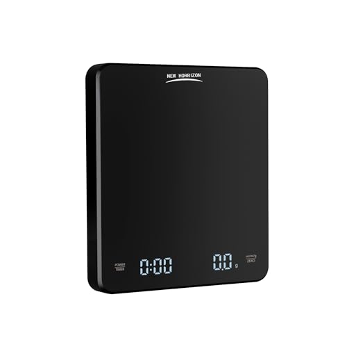 Image of New Horrizon Digital Scales, Kitchen Scales Digital, Pocket Scales, 0.01g x 500g, Food Scale LCD Display, Jewellery Scales Weighing Scales Kitchen (0.1g x 3000g)