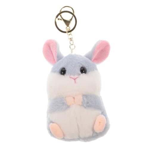 KOMBIUDA Stuffed Animal Keychain Plush Hamster Bunny Clip for Backpack Purse or Bag Accessory Random