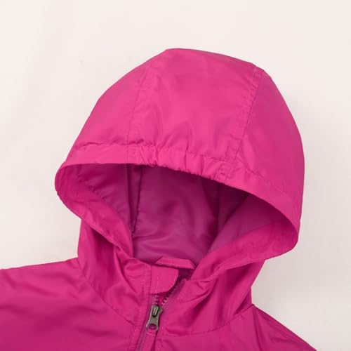 Image of SUNDAY ROSE Girls Windbreaker Jackets Lightweight Water Resistant Coat Outwear with Hooded for Kids
