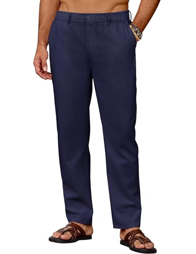 COOFANDY Herren Hose Lang Leichte Sommerhose Leinenhose Freizeithose...