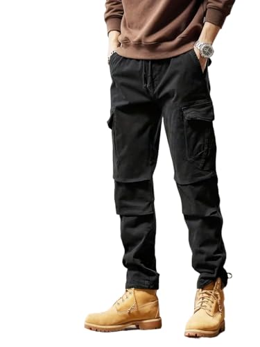 Image of LookMark Men's Cargo Pants Stylish and Comfortable | Men's Cargo Pants with Multiple Pockets | Ideal for Casual Wear, Outdoor Activities, and Everyday Use