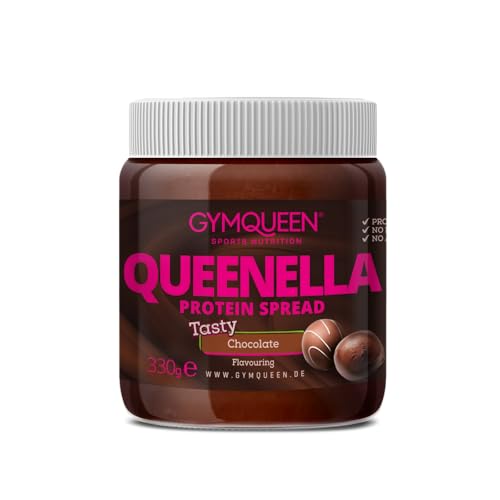 GYMQUEEN Queenella Schokolade 330g, Proteinaufstrich für Pancakes oder Brot, ohne Palmöl