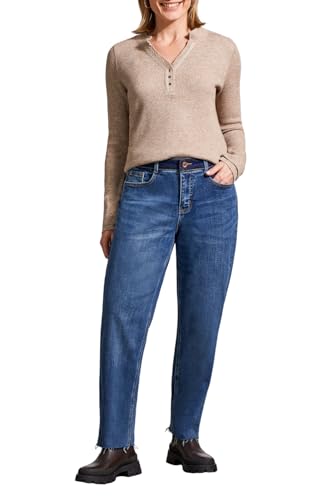 Tribal Women's Audrey Girlfriend Straight Ankle Jeans with Contrast Waistband