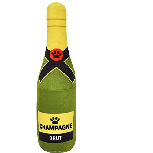 Zimoer Hundespielzeug Quietschend Plüsch Quietschspielzeug Hund Gefüllte Champagner Flasche 22 cm Quietschendes Spielzeug für Welpen, Kleine und Mittlere Hunde, Haustiere