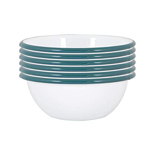 Argon Tableware Weiße Emailleschalen - 16cm - Grün - Pack Von 6