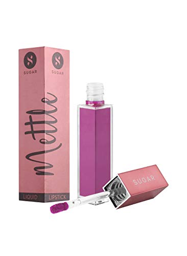 Image of SUGAR Cosmetics Mettle Matte Liquid Lipstick For Women | Highly Pigmented | Transferproof & Long Lasting |7Ml - 01 Lyra (Cool Toned Plum)