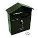 AB Tools Letter Post Mail Box Metal Green Wall Door Gate Fence Garden House Lockable
