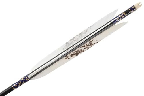 山武弓具店 矢 弓道 ターキー 手染2 1913シャフト 6本組 6種類 対応弓力 10〜13kg 和紙 桜柄 イーストン EASTON 黒 弓道 弓具 D-1766-3