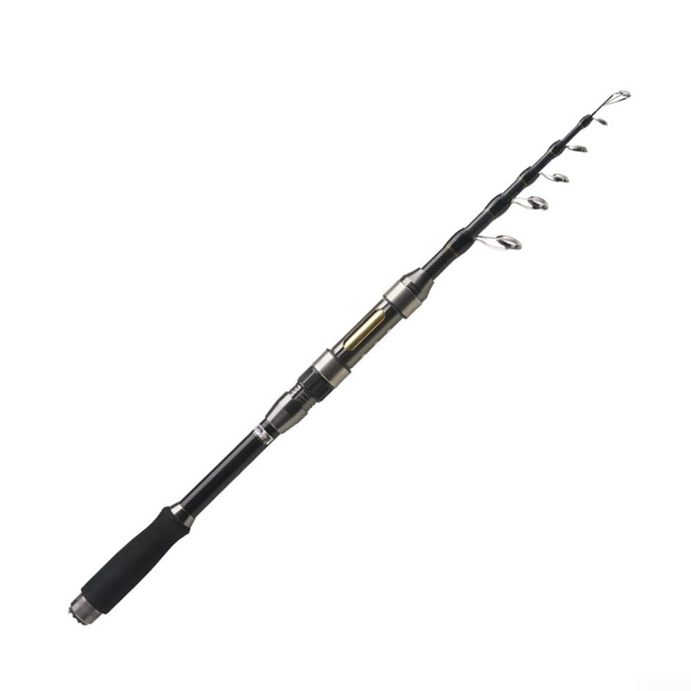 Caña de pescar telescópica de 1 8 m/2 1 m, ligera y de fibra de carbono con mango ergonómico para una fácil pesca