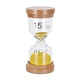 COLLBATH Sanduhr 15 Minuten Timer Mit Holzrahmen GeräUschloser Lerntimer FüR KüChe Kochen Backen Sauna Und Klassenzimmer Dekorative Sanduhr