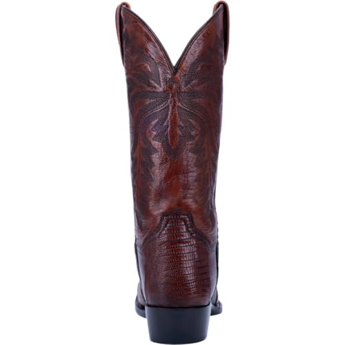 Image of Dan Post Mens Winston Lizard Embroidered Pull On Round Toe Dress Boots Mid Calf - Black