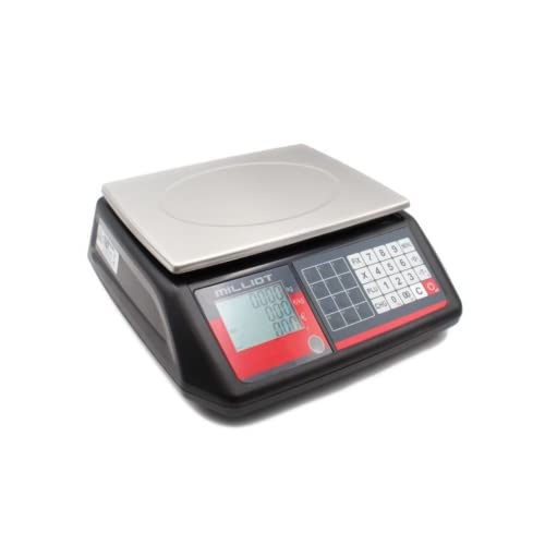 MILLIOT - Balance poids prix homologuée avec vignette verte - balance indispensable pour tout commerçant ambulant - plateau inox 290x221 mm (Portée 6/15kg - Précision 2/5g)