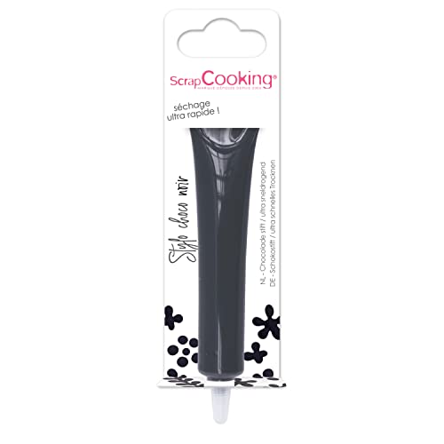 ScrapCooking - Stylo Choco Noir - Crayon Alimentaire Pâtisserie 25 g - Stylo Décoratif Comestible - Écrire & Dessiner sur Desserts, Gâteaux & Biscuits...