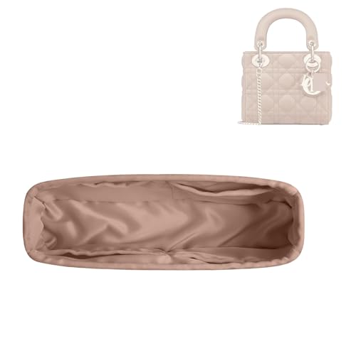 DGAZ Organizador Bolsos de Seda, Organizador Bolsa Interior Ligera para Lady Dior Micro/Mini/S/M/L, Inserto de Bolsa para Bolso (Quebracho, Micro)