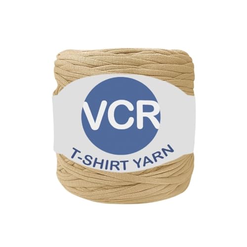 Image of VCR Light Beige Big T-Shirt Yarn, 100 Meters Length, Recycled & Fashionable Craft Yarn, Pack of 1, Suitable for Crochet, Knitting & DIY Bags, Baskets, Cushions & Home Decor Projects
