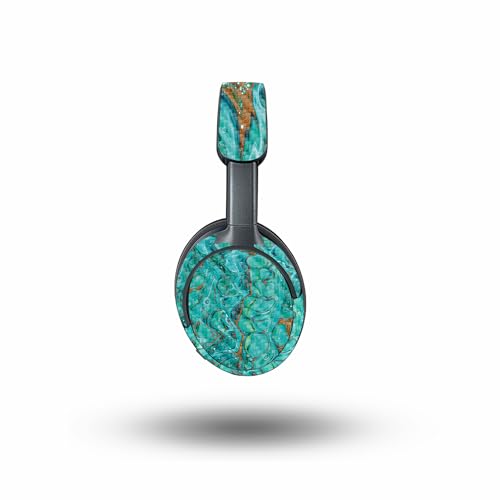 Image of MightySkins Carbon Fiber Skin Compatible with Bose QuietComfort Ultra - Turquoise Ripple | Protective, Durable Textured Carbon Fiber Finish | Easy to Apply